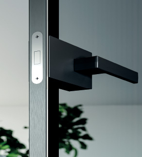Maniglia per porta battente in vetro alluminio ECLISSE